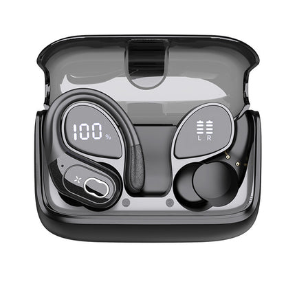 Wireless Bluetooth 5.4 Headphone Over Ear Bud IPX5 Waterproof Earphone for Sport Running-Black