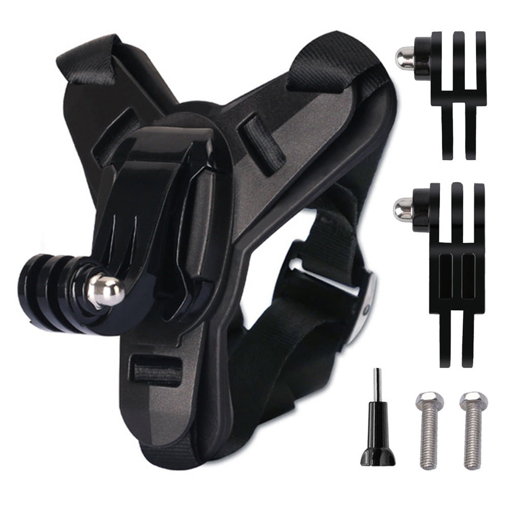 Motorcycle Helmet Chin Mount for Action Camera Quick Release Shockproof-Black