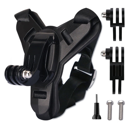 Motorcycle Helmet Chin Mount for Action Camera Quick Release Shockproof-Black