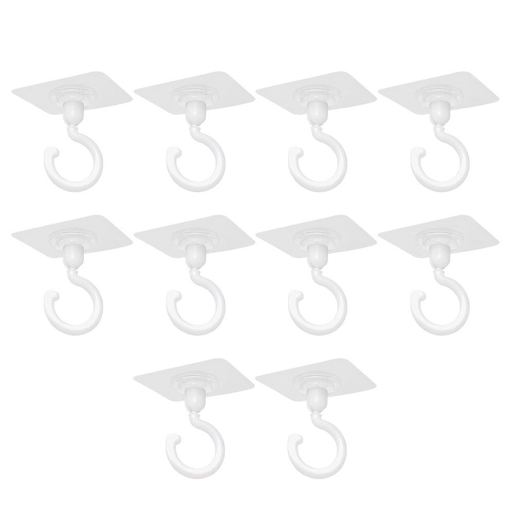 10 Pcs No Drill Ceiling Hooks -White