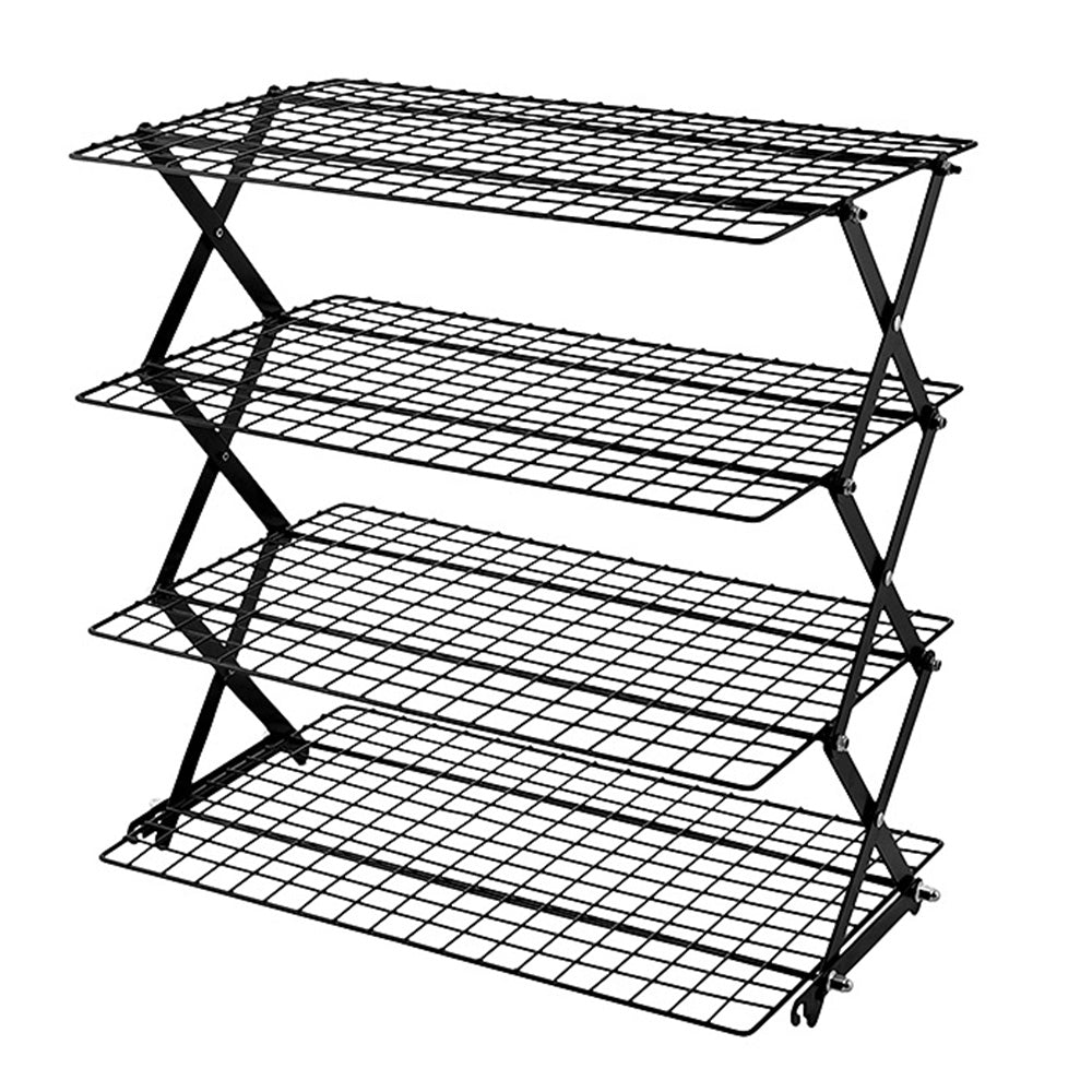 4 Tier Foldable Cooling Rack Stackable Wire Rack for Baking and Cooking