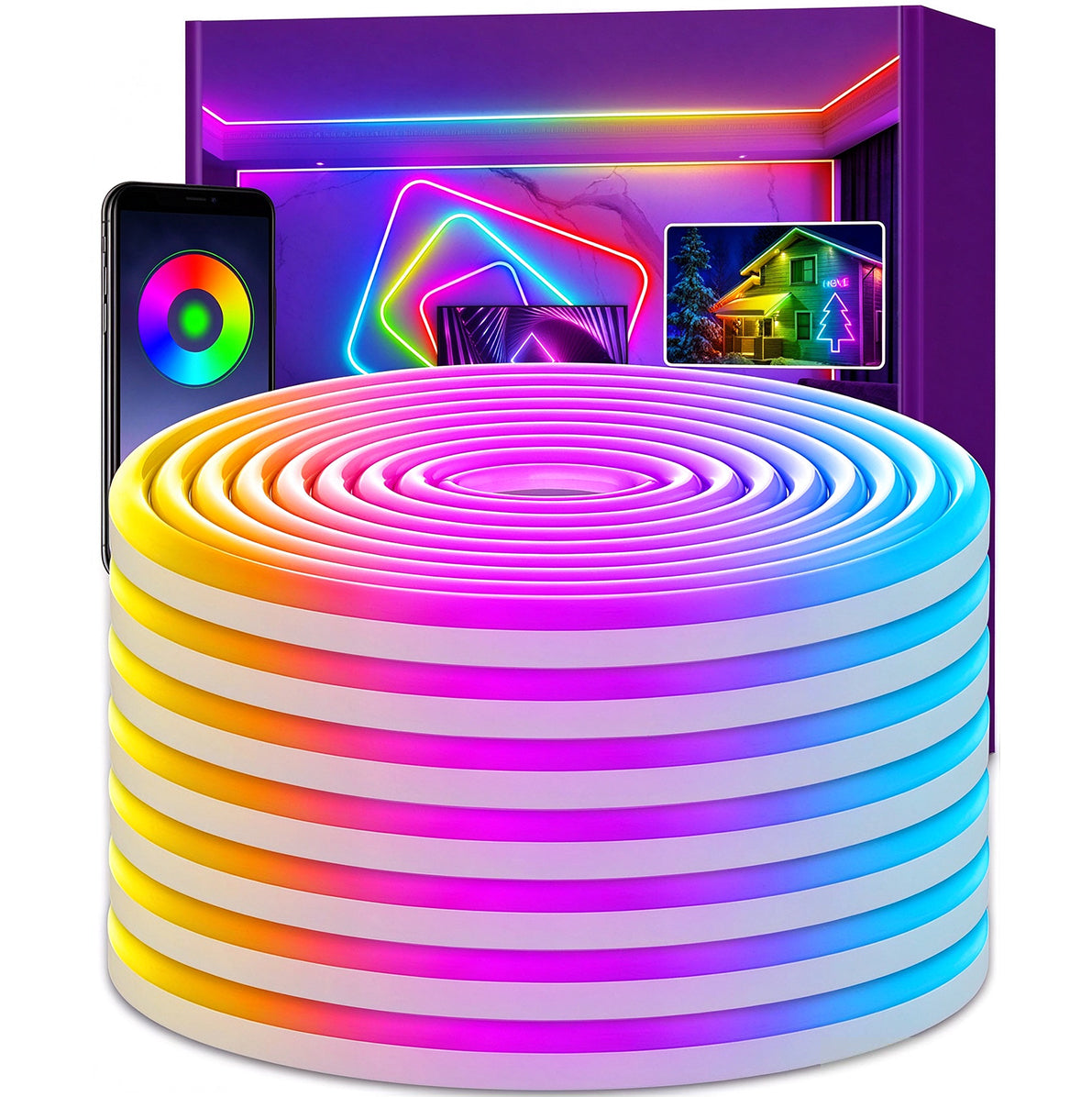 Waterproof Flexible RGB Neon LED Strip with Music Sync and App Control