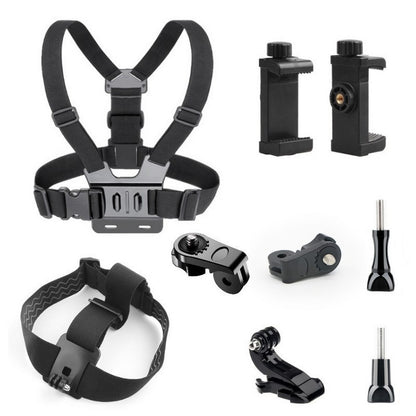 9Pcs Mobile Phone Chest Strap Harness Mount Head Strap Holder Kit for POV DJI