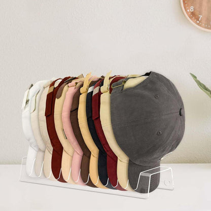 2Pcs Acrylic Baseball Cap Rack 12-Slot Hat Holder Display Stand Closet Organizer