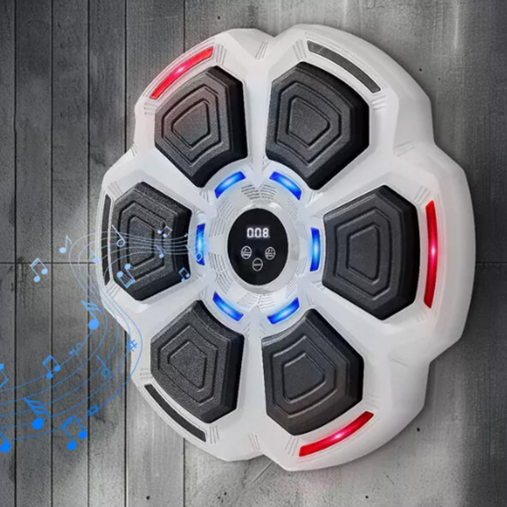 Electronic Punching Box Music Machine Wall Mounted Bluetooth with 2 Boxing Gloves-Grey