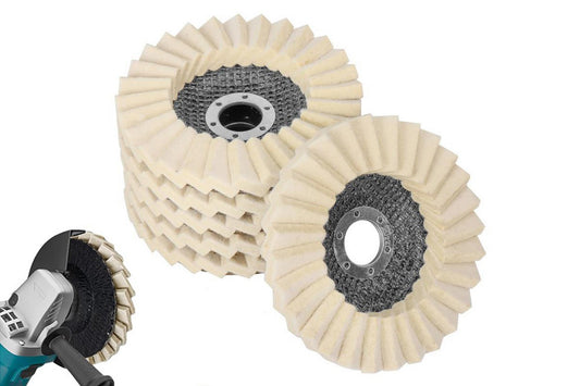 6Pcs Wool Felt Flap Buffing Grinding Shutter Wheels for Angle Grinder Marble Stone