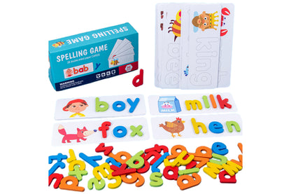Wooden Puzzle Spelling Words Game Educational Toy Word Spelling Matching Game
