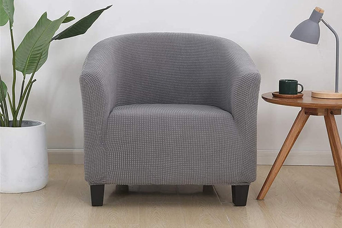 Club Chair Slipcover Stretch Barrel Chair Cover Tub Chair Slipcover -Light Grey