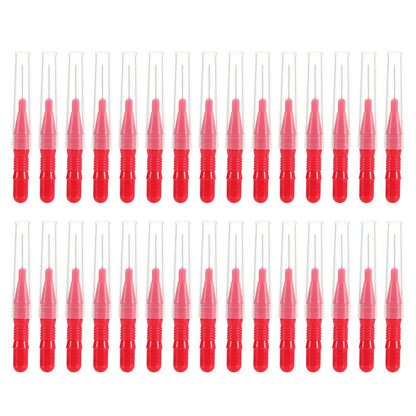 30 Piece Mini Cleaning Brushes for Braces Teeth Brows - Red