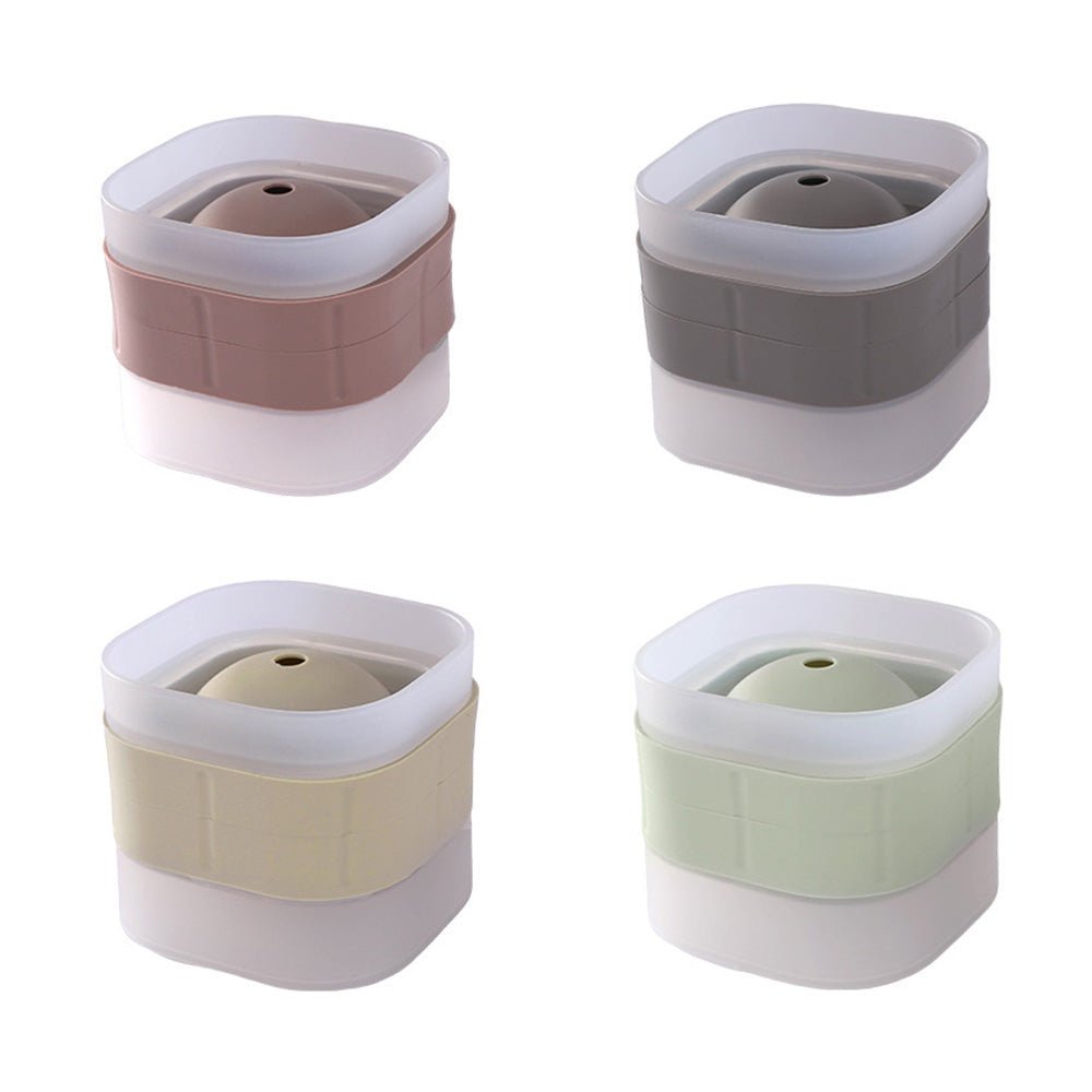 4Pcs Silicone Ice Ball Mold with Lid 6cm Round Ice Cube Tray for Whiskey Cocktails