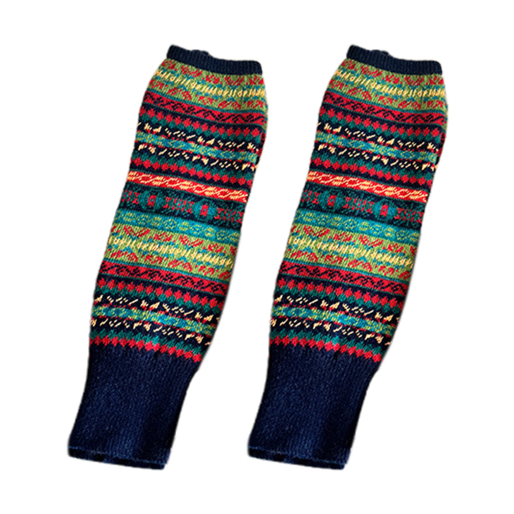 Women Warm Over Knee Boot Socks-Navy