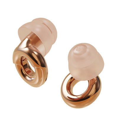 Silicone Noise Reduction Earplugs with 3 Pairs of Ear Tips - Gold