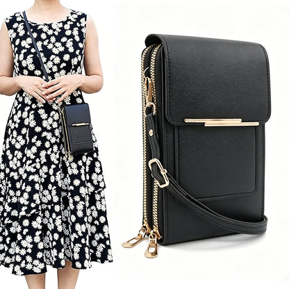 Touchscreen Crossbody Phone Bag Small Purse with Card Slots for Travel-Black