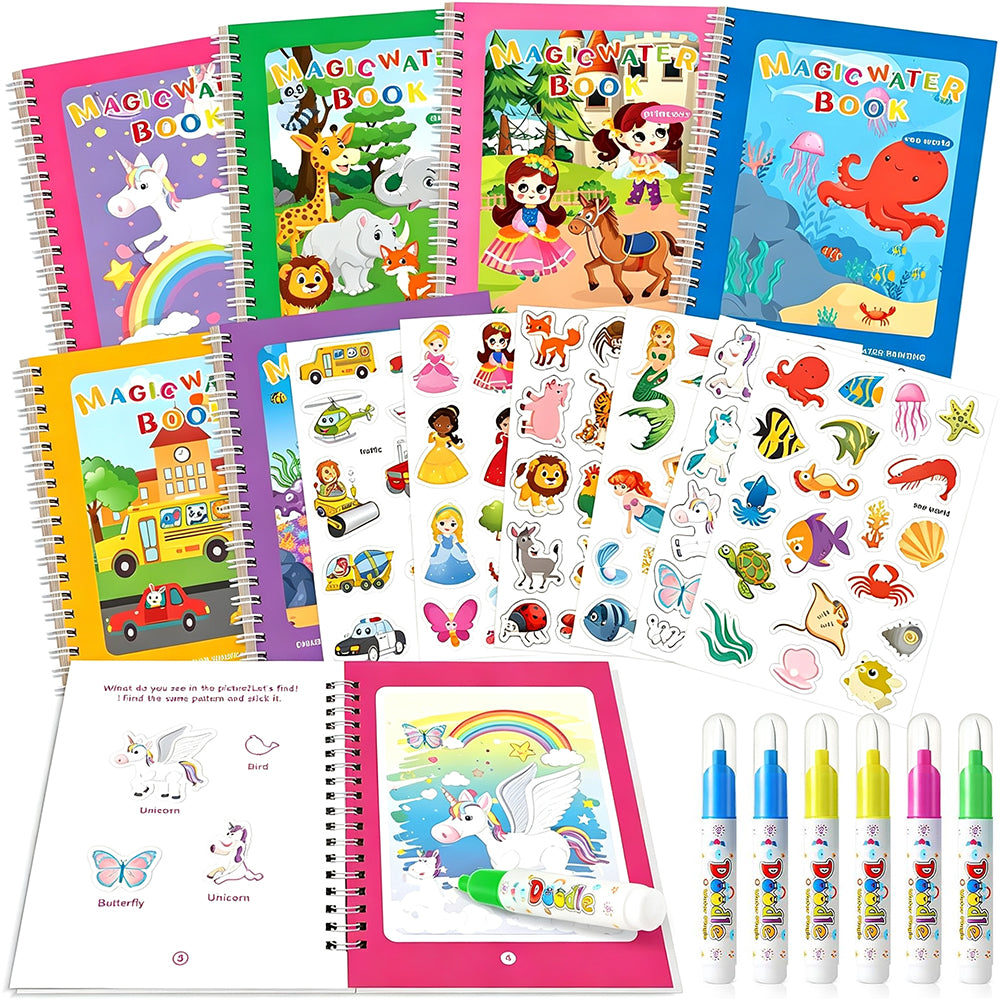 6 Piece Water Art Books Traffic Princess Mermaid Unicorn Animal Undersea