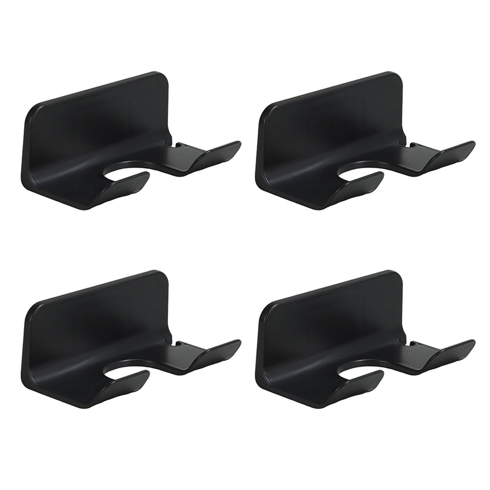 2PCS Wall Mounted Hair Dryer Holder with Cord Organizer Adhesive Blow Dryer Rack Black