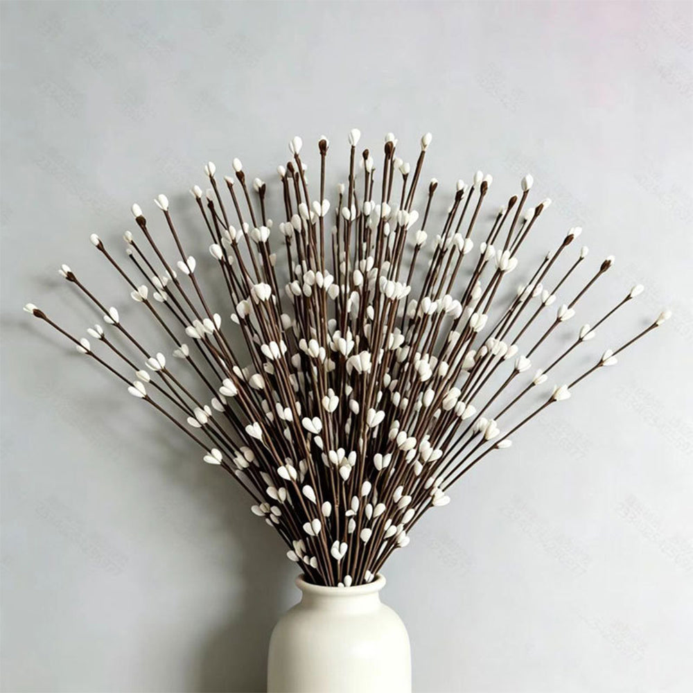 100 PCS Realistic Artificial Willow Stems -White