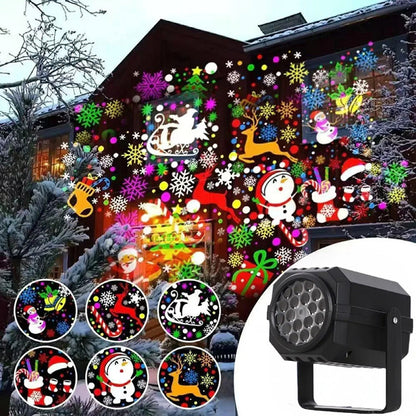 5V USB Christmas Holiday Projector Light for Indoor Outdoor Decor - Santa Claus