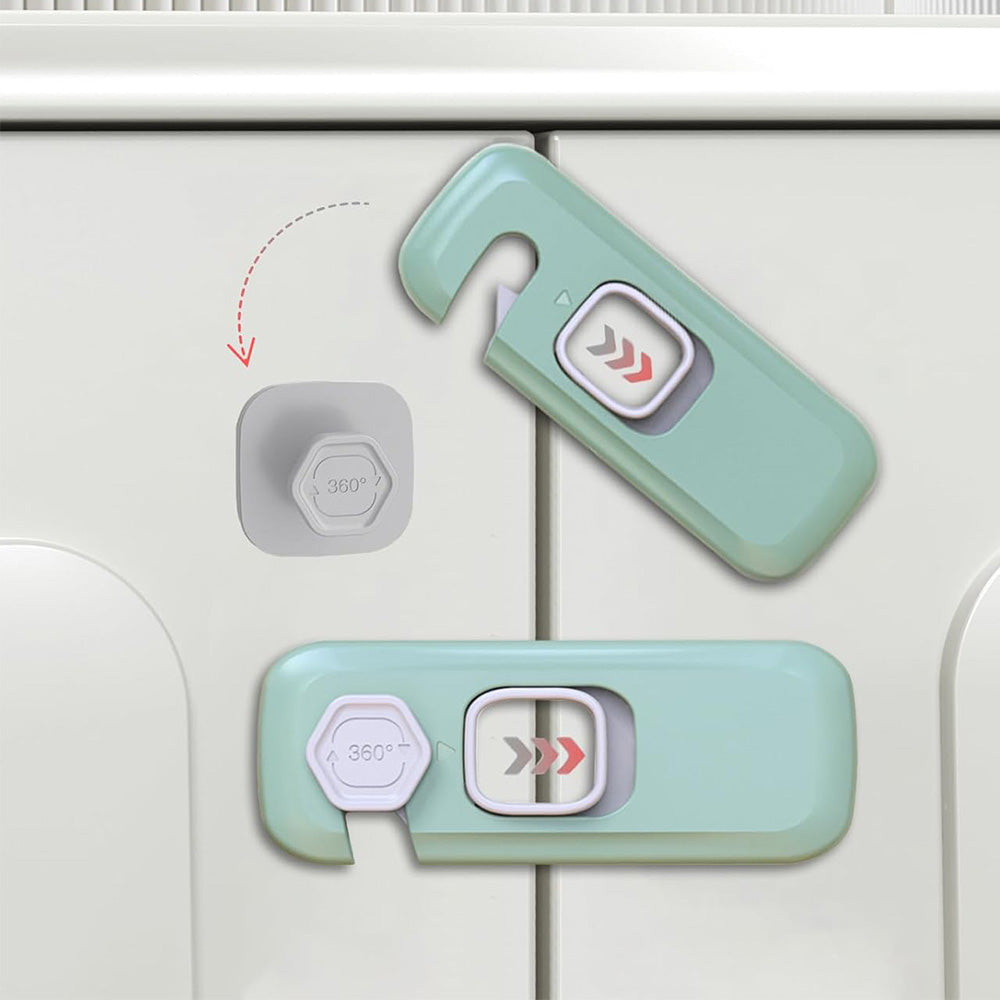 5Pcs Kid Proof Refrigerator Lock Freezer Door Security Lock for Fridge Cabinets Green