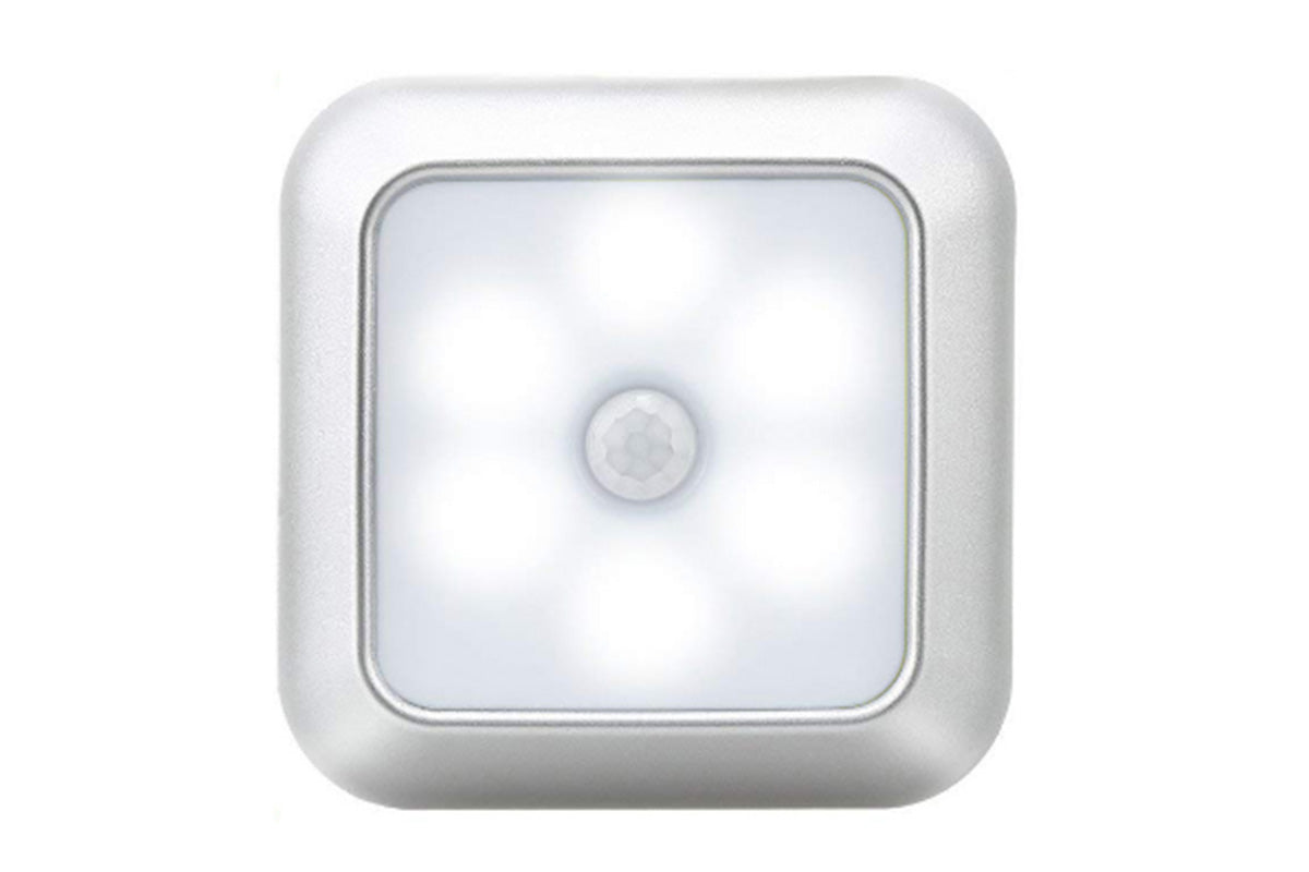 4Pcs LED Motion Sensor Night Light Cabinet Closet Stair Wall Lamp Light Cordless Light-White