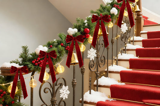 12Pcs Velvet Ribbon Bows for Christmas Tree Vintage Rustic Craft Bows-Wine Red