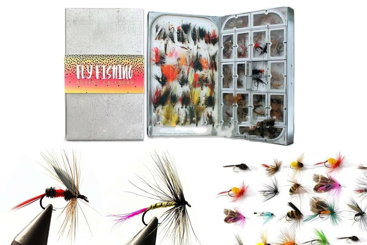 2Pcs Fly Fishing Advent Calendar 24 Days Fishing Lure Blind Box Holiday Gift for Anglers
