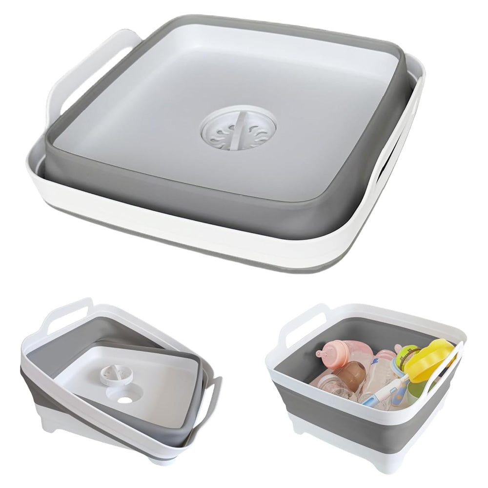 Collapsible Dish Basin with Drain Plug RV Camping Sink