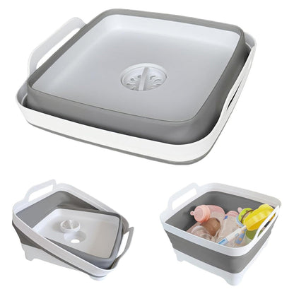 Collapsible Dish Basin with Drain Plug RV Camping Sink