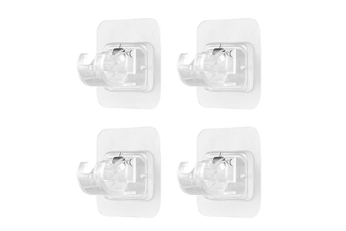 4PCS No Drill Curtain Rod Brackets Self Adhesive for Bathroom Kitchen-Clean