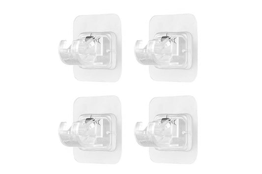 4PCS No Drill Curtain Rod Brackets Self Adhesive for Bathroom Kitchen-Clean