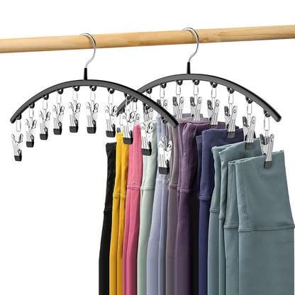 2 Pack Space-Saving 10-Clip Pants Hangers for Leggings Skirts Clothes