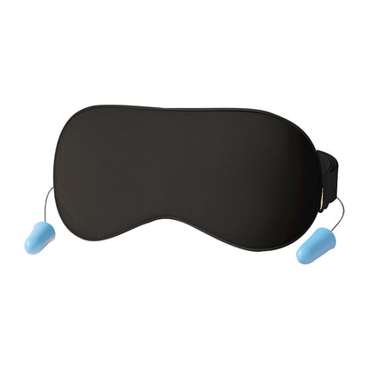 Soft Curved Sleep Eye Masks with Adjustable Strap Sleep Masks with Soft Foam Ear Plugs -Black