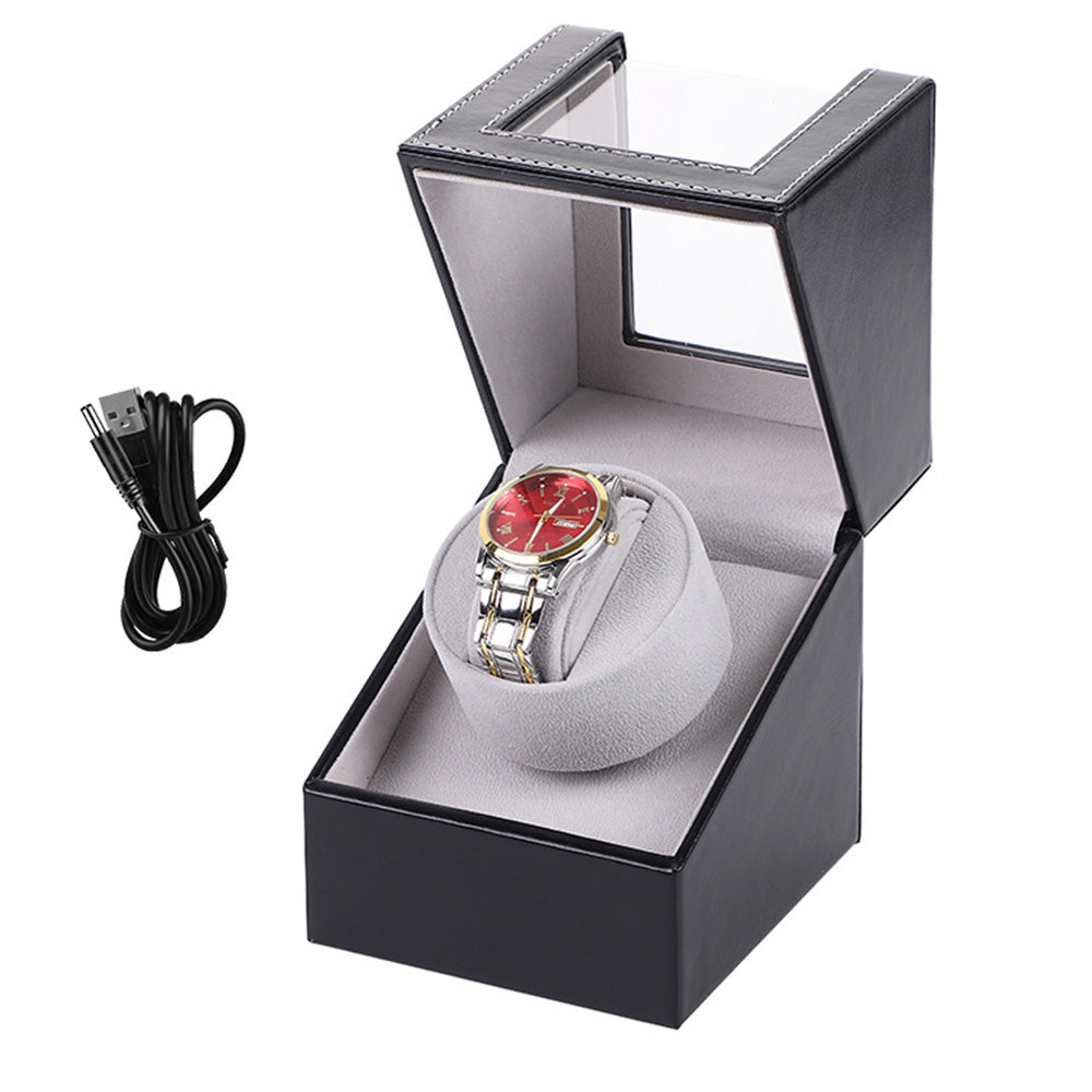Automatic Watch Winder PU Leather Storage and Display Box