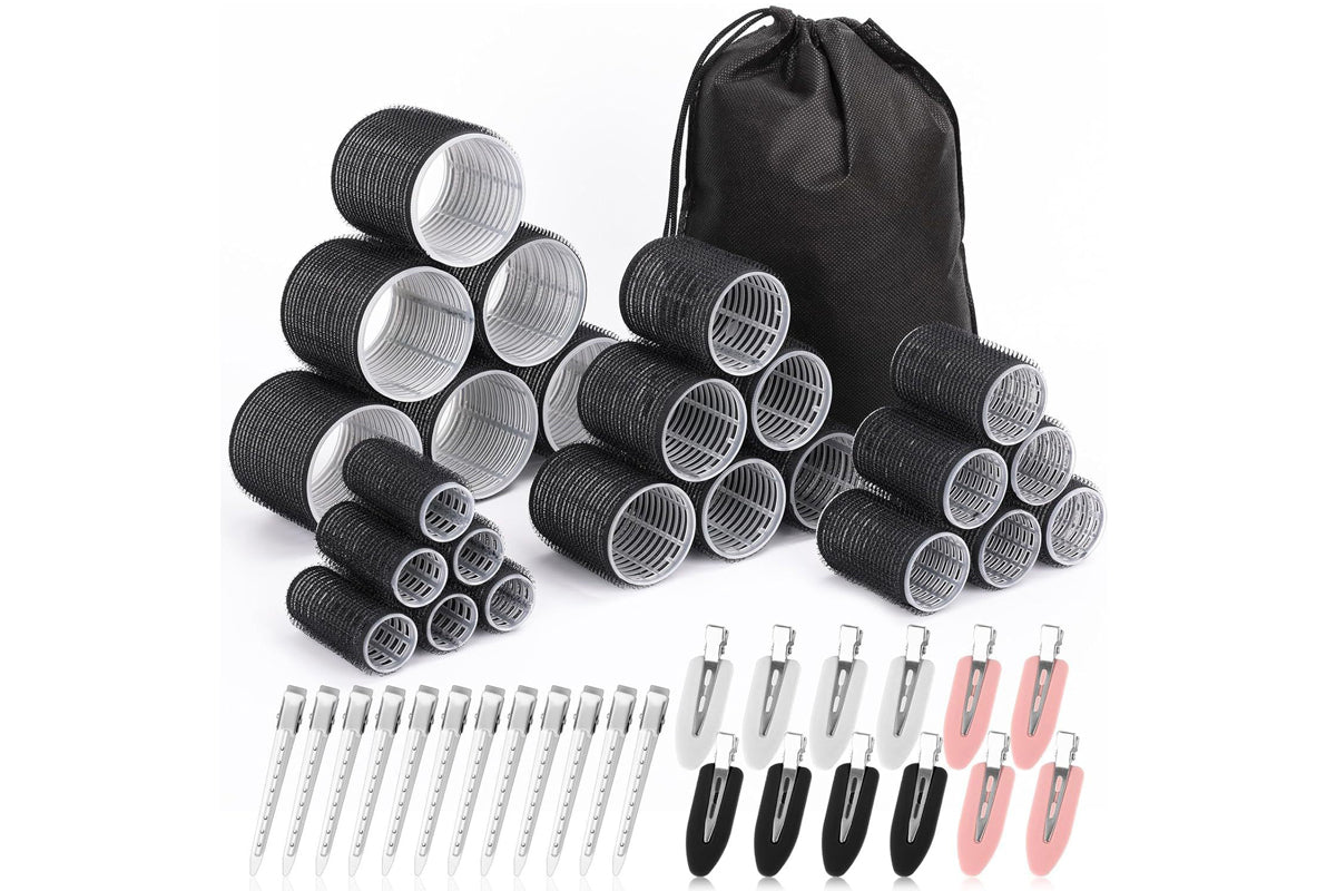 Hair Curlers Set 24Pcs Hair Rollers Self Grip Hair Rollers with 24 Clips