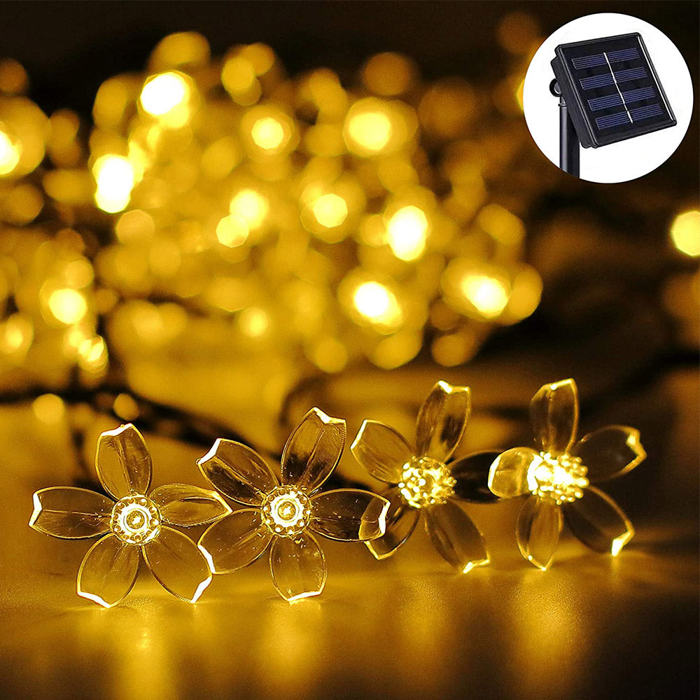 5m 50LED Cherry Blossom Solar String Light Indoor Outdoor Garden Light