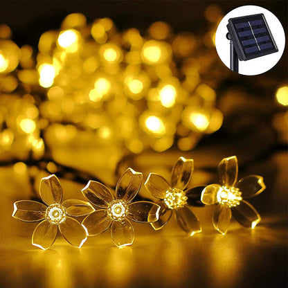 5m 50LED Cherry Blossom Solar String Light Indoor Outdoor Garden Light