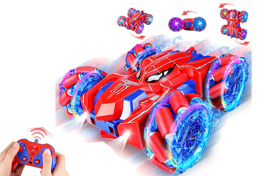 Spider Remote Control Car with Cool Lights 360?? Rotating 4WD Off-Road Race Car -Blue