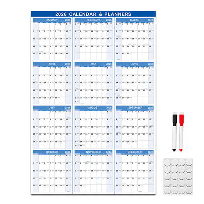 2026 Wall Calendar 12 Month Annual Yearly Wall Planner Horizontal and Vertical