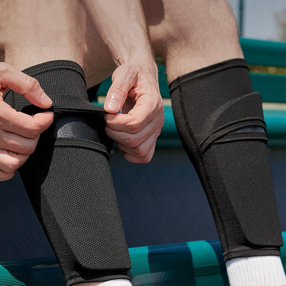 Pair of Soccer Shin Guards Leg Sleeves with Insert Pocket