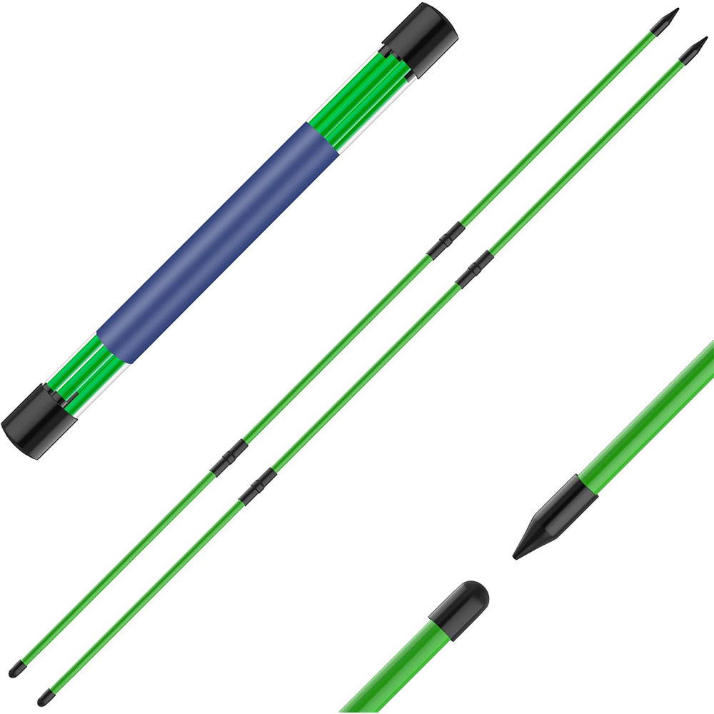Collapsible 3-Section Golf Alignment Stick Golf Training Aid for Aiming Putting Swing Trainer Green