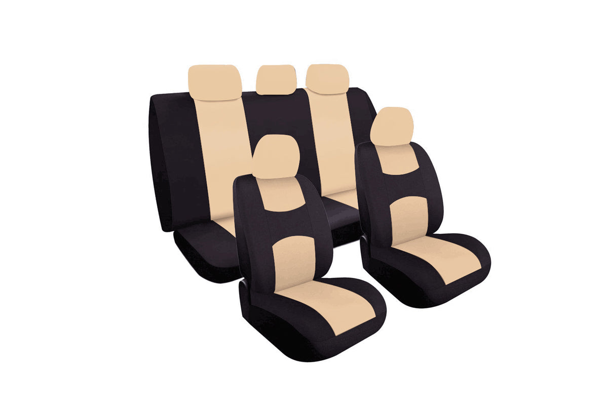 Universal Car Seat Covers Full Set 9 pcs-beige