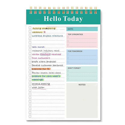 A5 To Do List Notepad  52 Sheets Tear Off Daily Planner Checklist Notebook for Tasks Goal Achievement Green