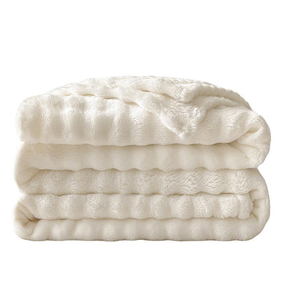 Bubble Fleece Blanket-White