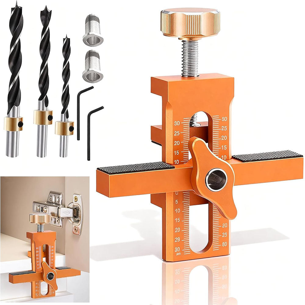 Cabinet Door Mounting Alignment Tool with Measurement Scale - Orange