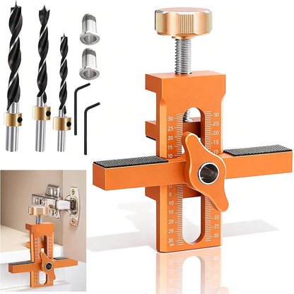 Cabinet Door Mounting Alignment Tool with Measurement Scale - Orange