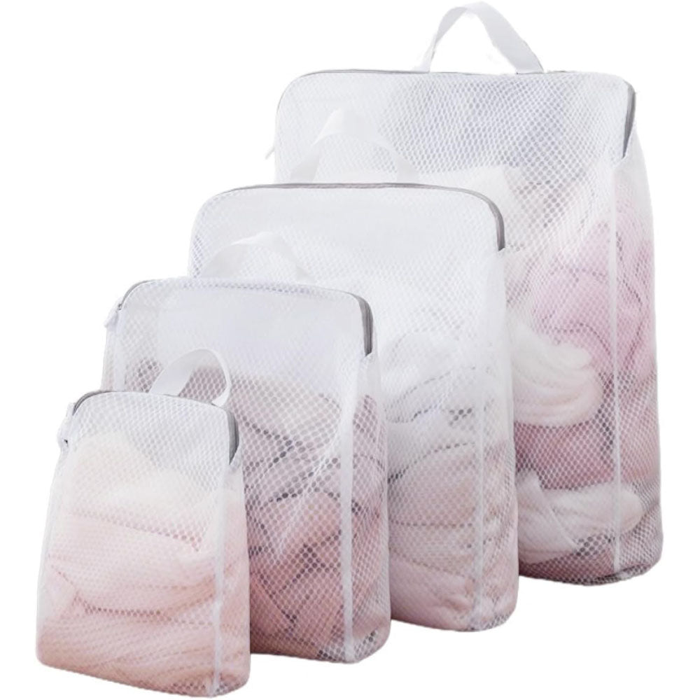 4 Pack 3D Polyester Mesh Laundry Bags with Handles