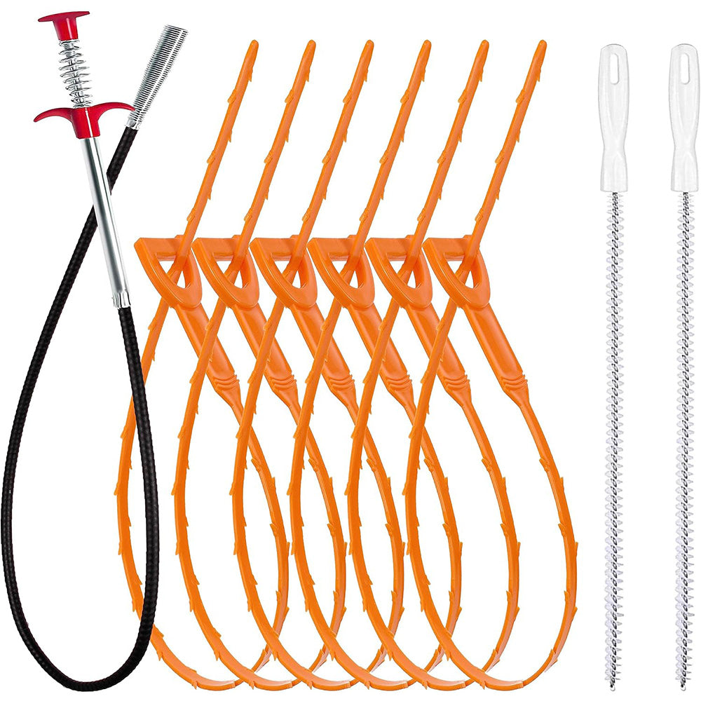 9-Piece Drain Clog Remover and Cleaner Tool Set