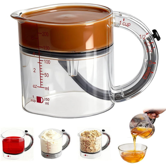 4 in 1 Adjustable Measuring Cup for Cooking and Baking and Ingredients