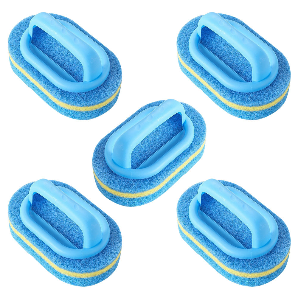 5 Piece Multi Layer Sponge Cleaning Brush Set for Kitchen Bathroom - Blue