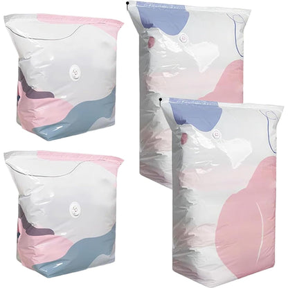4Pcs No Vacuum Compression Bags Self Sealing Storage for Clothes