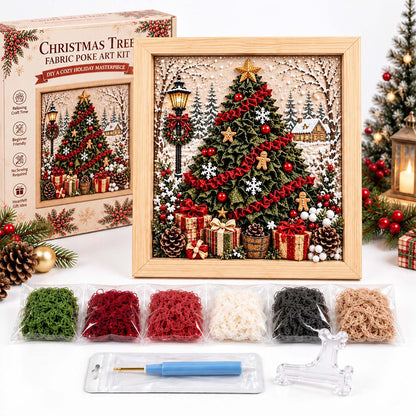 Framed Christmas Yarn Poke Fabric DIY Decoration Kit for Adults - Christmas Tree
